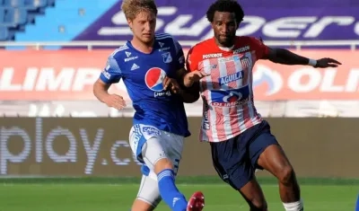 Didier Moreno, durante el duelo de ida en Barranquilla. 