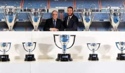 Florentino Pérez y Sergio Ramos.