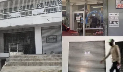 Locales comerciales vacíos en Barranquilla.