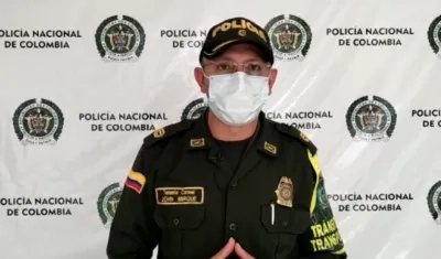 Teniente Coronel John Mirque, jefe de la Seccional de Tránsito y Transporte de la Policía Metropolitana de Barranquilla.