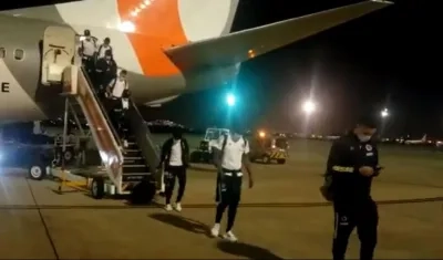 Llegada de la delegación colombiana a Río de Janeiro.