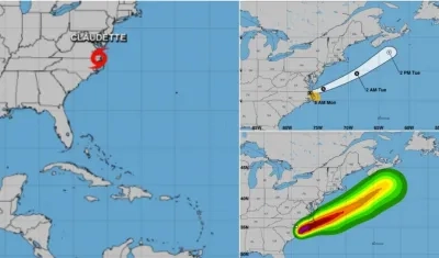 Paso de la tormenta Claudette, por el Atlántico.