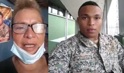 Karina Acosta y su hijo Ricardo Sanin Imbreth Acosta. 