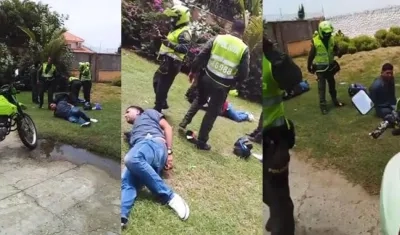 Momento en que fueron capturados los dos hombres. 