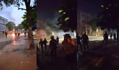 Un grupo de unos 25 jóvenes intentó ingresa a la vieja Escuela Antonio Nariño.