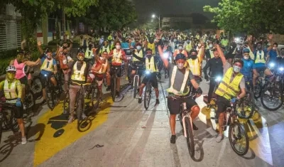 Participantes en la primera Biciquilla del 2021. 