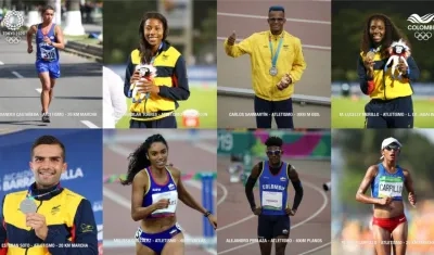 Los ocho nuevos deportistas clasificados. 