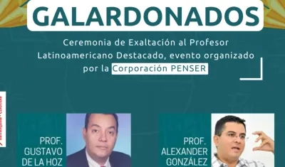 Los docentes Gustavo De La Hoz Herrera y Alexander González García ganaron en sus categorías en convocatoria latinoamericana. 