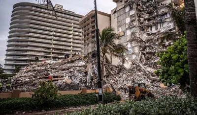 Edificio desplomado en Miami. 