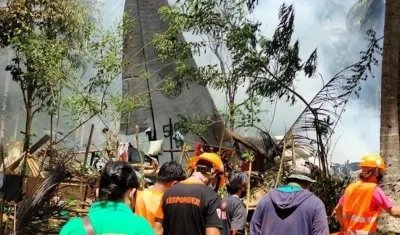 En el interior del aparato accidentado viajaban soldados al archipiélago de Jolo, en el suroeste de Filipinas.