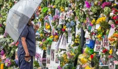 Memorial por los fallecidos del desplome de las torres. 