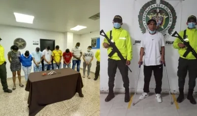 Presuntos integrantes de 'Los Bros' tras ser capturados por la Policía. 