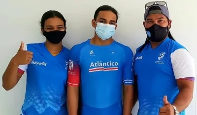 Integrantes de la Selección atlántico de ciclismo de pista. 