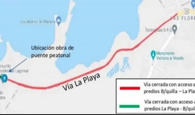 Trayecto que permanecerá cerrado.