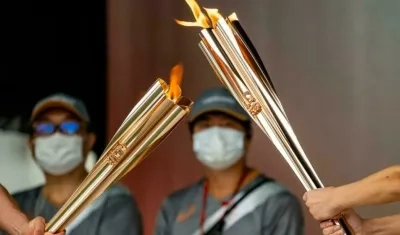 Antorcha olímpica durante un relevo. 