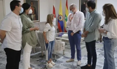 Gobernadora Elsa Noguera y el presidente de ANI, Manuel Gutiérrez.