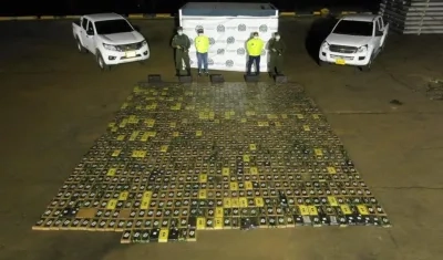 Cocaína incautada en el puerto de Barranquilla. 