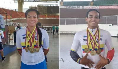 Marianis Salazar y Francisco Jaramillo, ganadores de las 7 medallas de oro. 