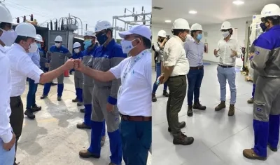 El Ministro de Minas, Diego Mesa, en reciente visita a la subestación La Unión en Barranquilla.