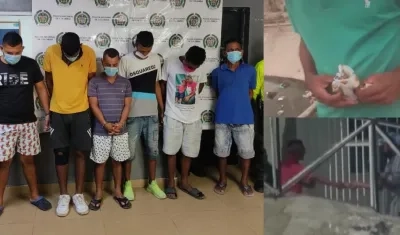 Los seis capturados por la Policía.