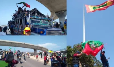 Llegada de la Minga indígena a Barranquilla.