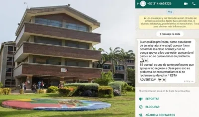 Fachada y amenaza a profesora.