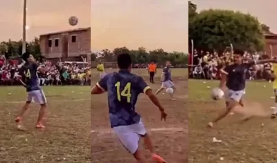 Luis Díaz en la cancha de Barrancas. 