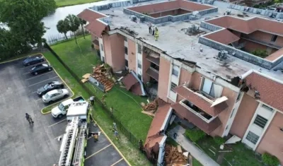 El edificio evacuado en Miami Dade.