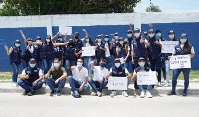 Jóvenes del programa Voluntariado Cívico de cultura ciudadana de Barranquilla.