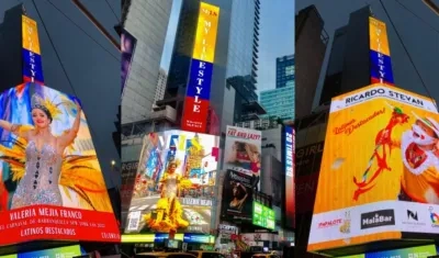 Imágenes de las pantallas de Times Square.