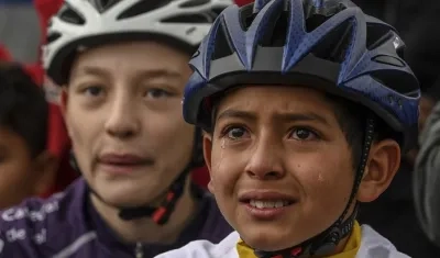 Julián Esteban mientras veía ganar a Egan Bernal el Tour de Francia 2019. 