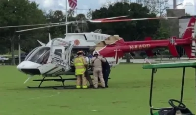 La víctima fue trasladada en helicóptero a un centro asistencial.