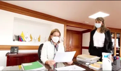 La Procuradora Margarita Cabello al reintegrarse al despacho.