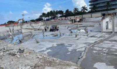 Lugar donde antes había una montaña de escombros en Florida.