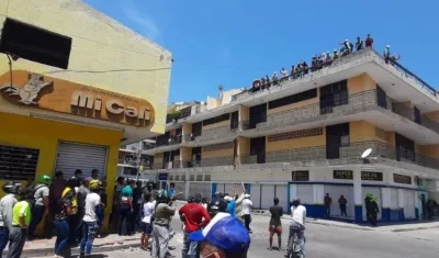 Momento del amotinamiento en Santa Marta. 
