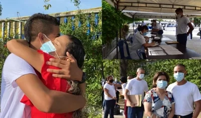 Los nuevos aspirante a conformar la Armada Nacional con sus familiares. 