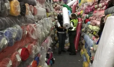 Textil decomisado. 