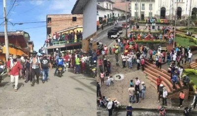 Habitantes de 15 veredas llegaron hasta la cabecera municipal de Ituango, desplazados por los choques entre grupos armados ilegales.