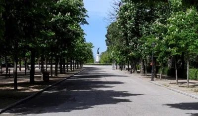 Vista del parque del Retiro de Madrid. 