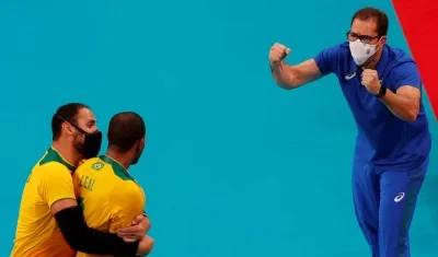 La celebración de los brasileños.