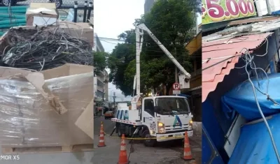 Operativo contra conexiones ilegales en el centro de Barranquilla.