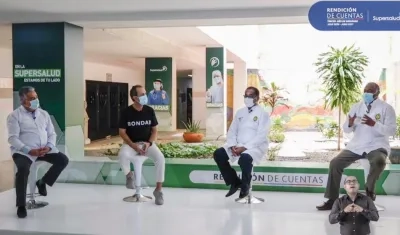 El Superintendente Fabio Aristizábal presidiendo la Audiencia de Rendición de Cuentas.