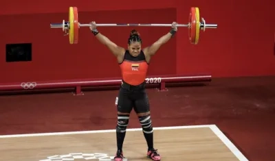 Mercedes Pérez, pesista colombiana. 