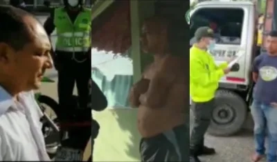 Tres de los capturados en el operativo. 