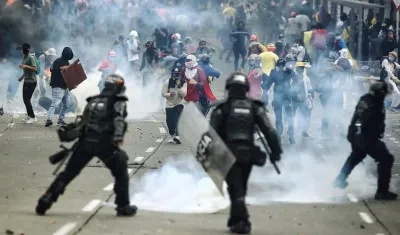 Imagen de las protestas durante el paro.