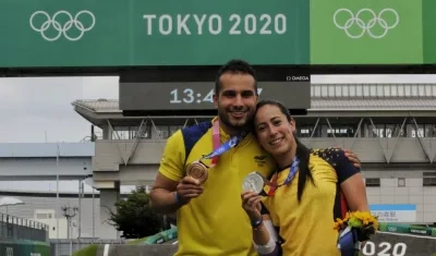 Carlos Ramírez y Mariana Pajón.