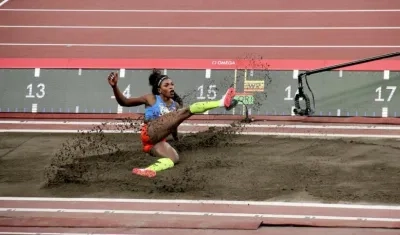 Caterine Ibargüen, atleta colombiana. 