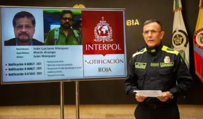 Director de la Policía dio a conocer la circular roja de Interpol de Iván Márquez.