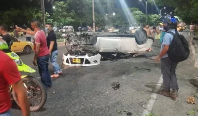 Así quedó el vehículo tras el accidente. 