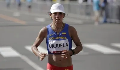 Angie Orjuela durante el maratón. 